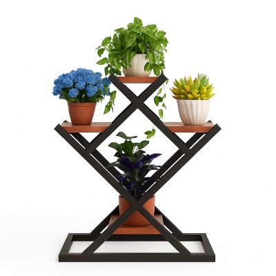 استند گل طبقاتی فلزی مدل ایکس X کوتاه | ایده سبز
