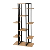 استند گل کتابخوانه‌ای ایستاده فلزی سه ستونه | فلز مشکی | ایده سبز