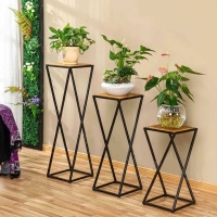 استند گلدان فلزی سه تایی | رنگ طبقه کرم