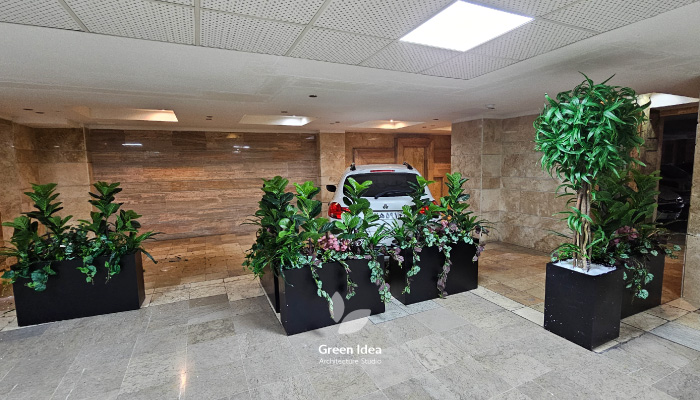 نمونه کار | چیدمان پارکینگ با فلاورباکسهای ایده سبز