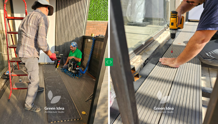 نمونه کار | ساخت آلاچیق در تراس سبز خیابان آیت‌الله کاشانی