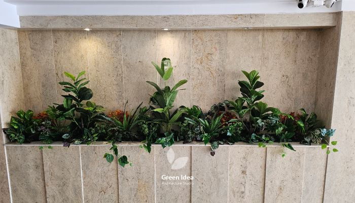 نمونه کار | طراحی باغچه مصنوعی در پارکینگ