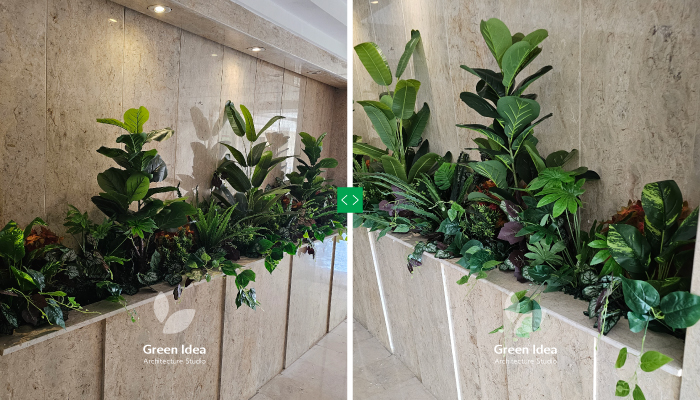 نمونه کار | اجرای باغچه مصنوعی در فضای پارکینگ