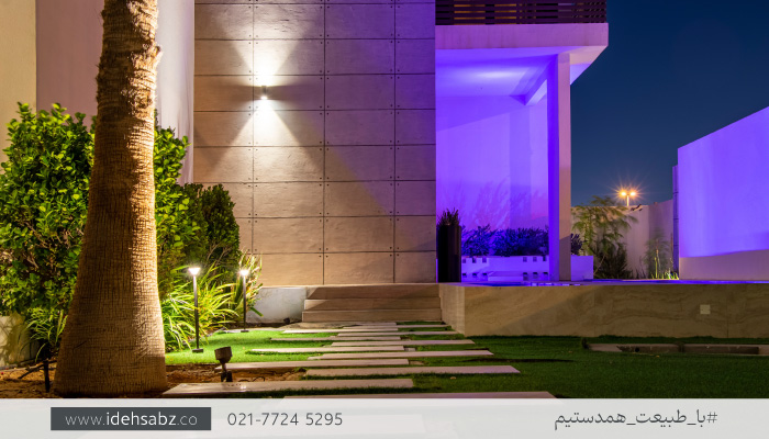 نور پردازی  باغ ویلا کوچک | شرکت ایده سبز 