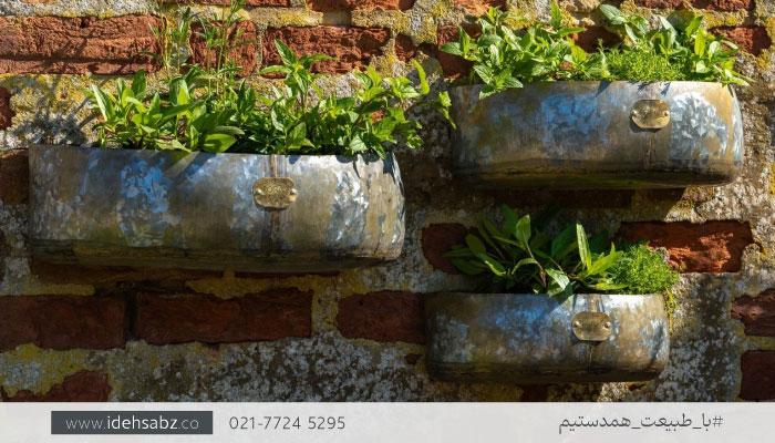 گلدان دیواری گالوانیزه | فلاورباکس اداری