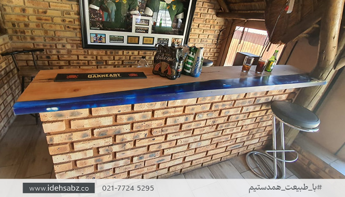 طراحی میز پیشخوان سنگی و آجری | نمونه پیشخوان آجری
