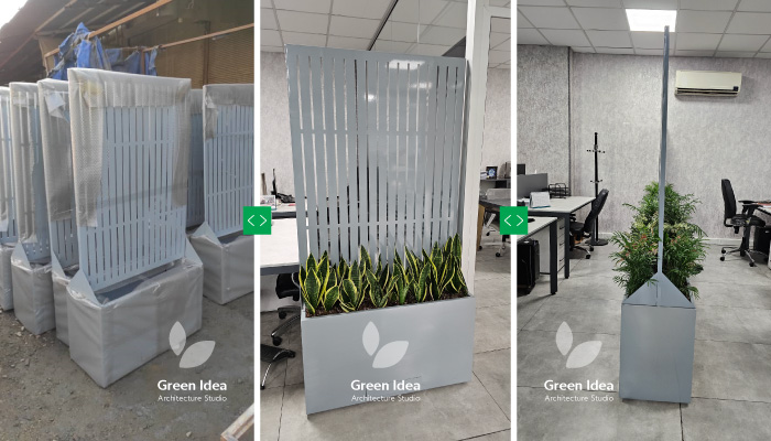 تولید و عرضه پارتیشن فلزی مجهز به گلدان | ارسال به کل کشور